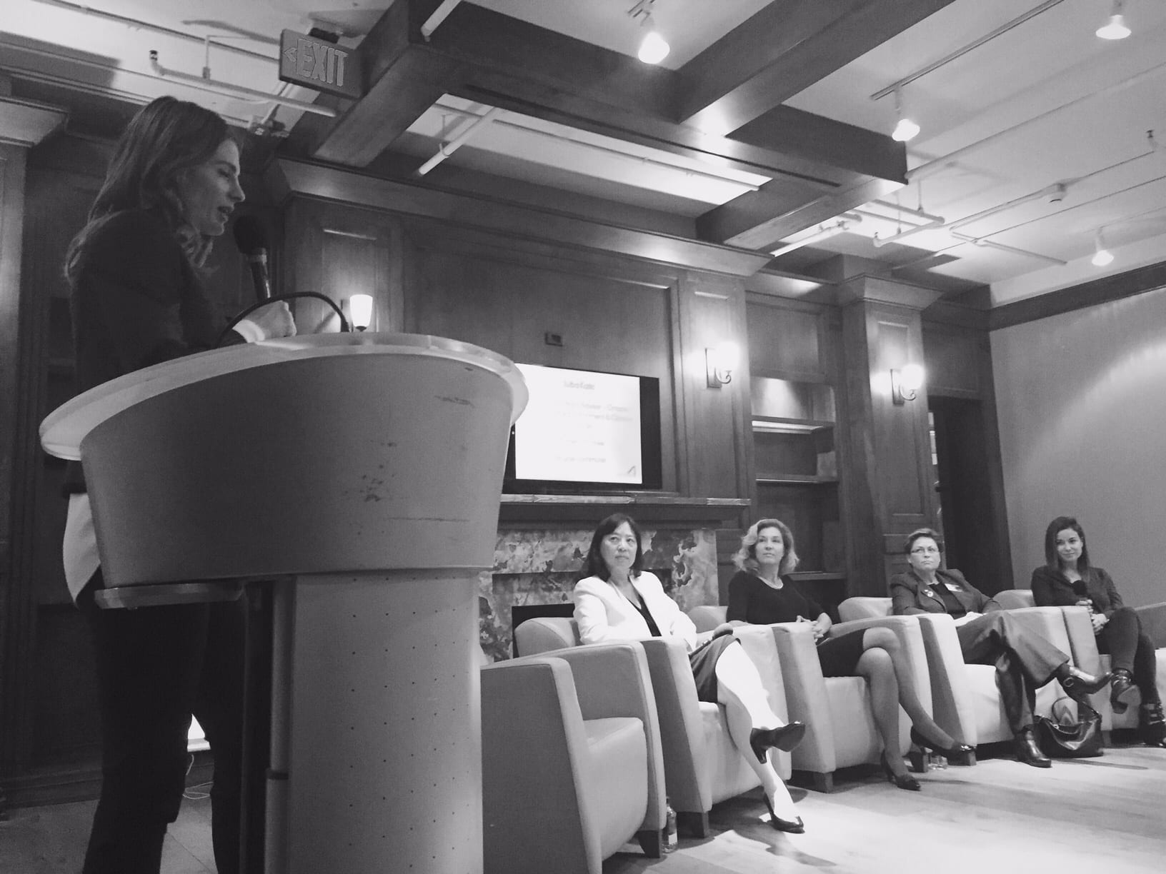 Stana Katic moderates In Her Shoes, a panel discussion on women for a car free L.A. Photo: Steve Hymon/Metro.