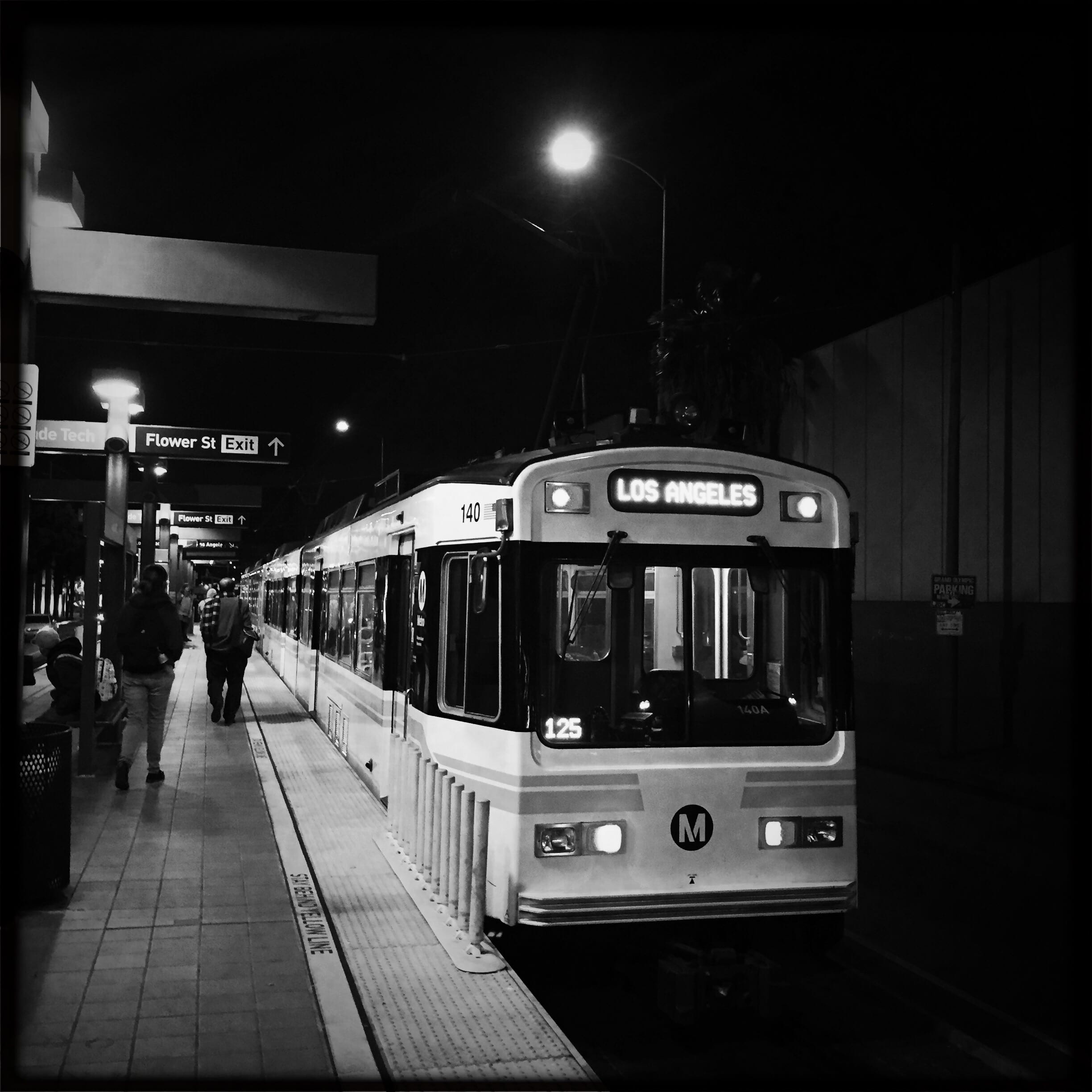 ART OF TRANSIT: The Blue Line last night. Photo by Steve Hymon/Metro. 