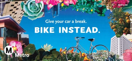 New bike campaign ad for Metro's Active Transportation Program.