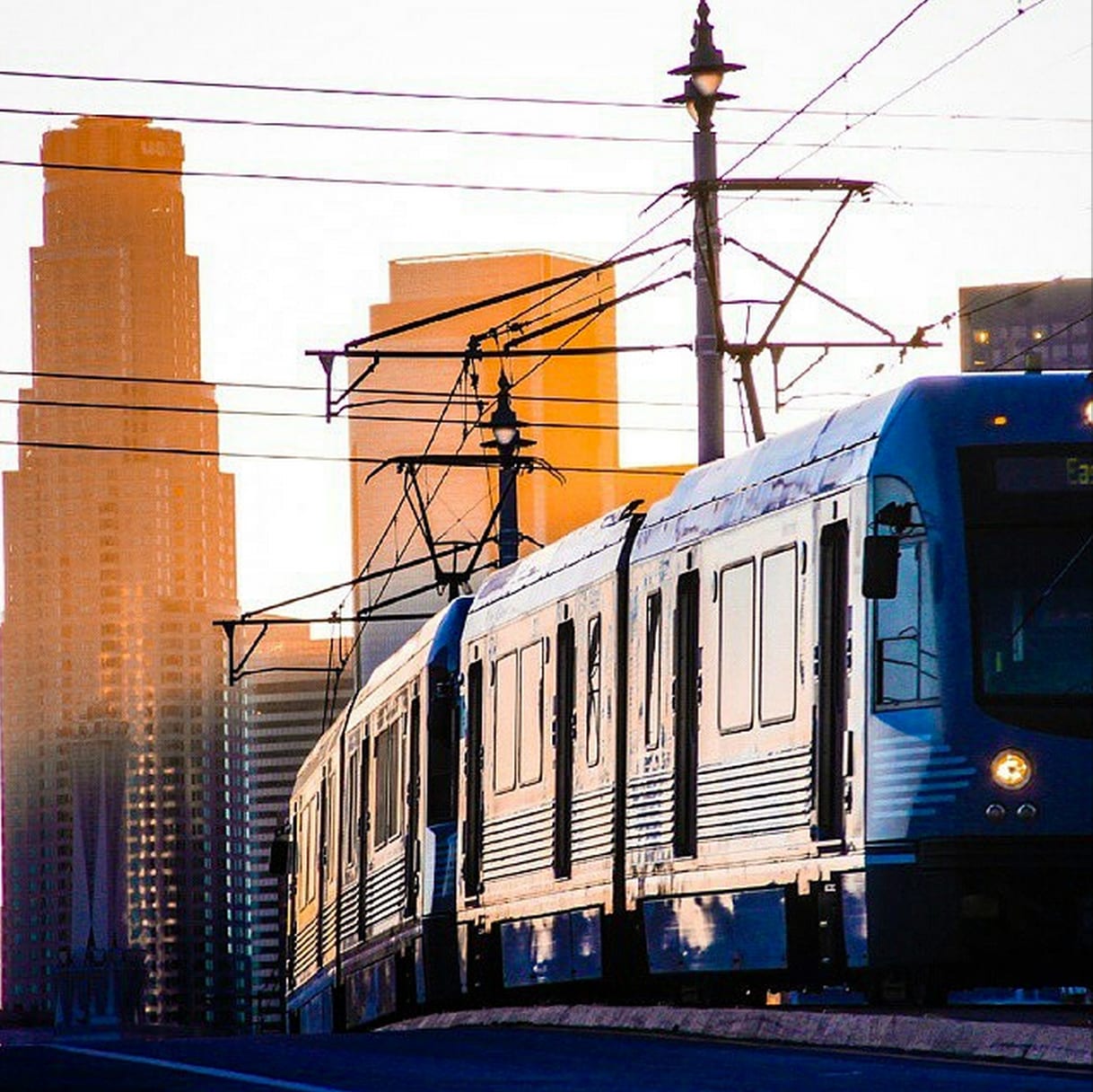 ART OF TRANSIT: Gold Line train leaving downtown L.A. Photo from Instagram via @jperson111111