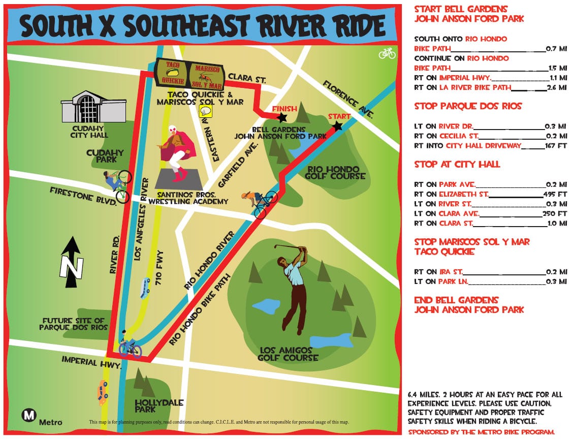 Ride map for South x Southeast Bicycle Ride