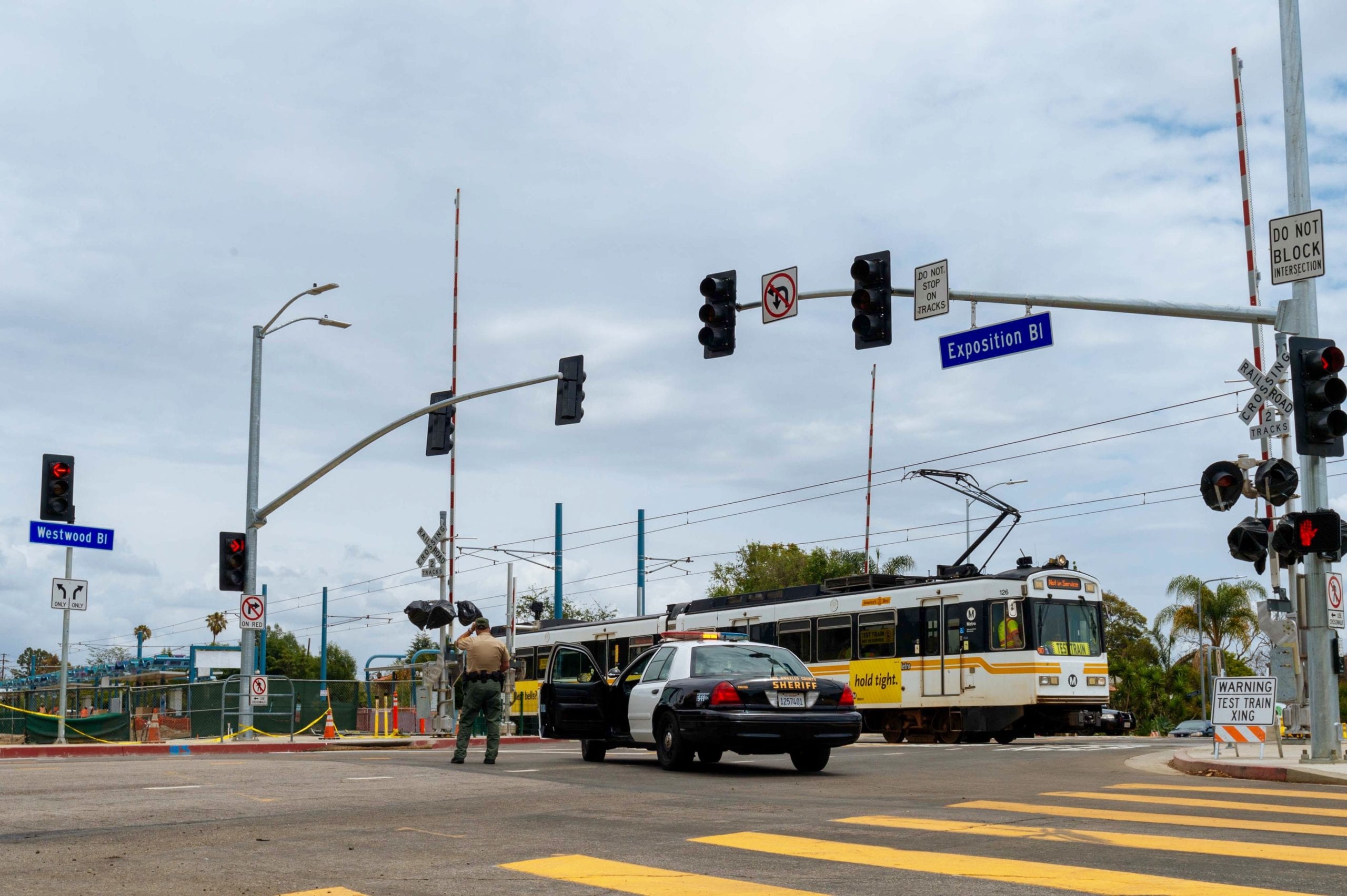 Expo Line Phase 2 testing. Photo by Steve Hymon/Metro.