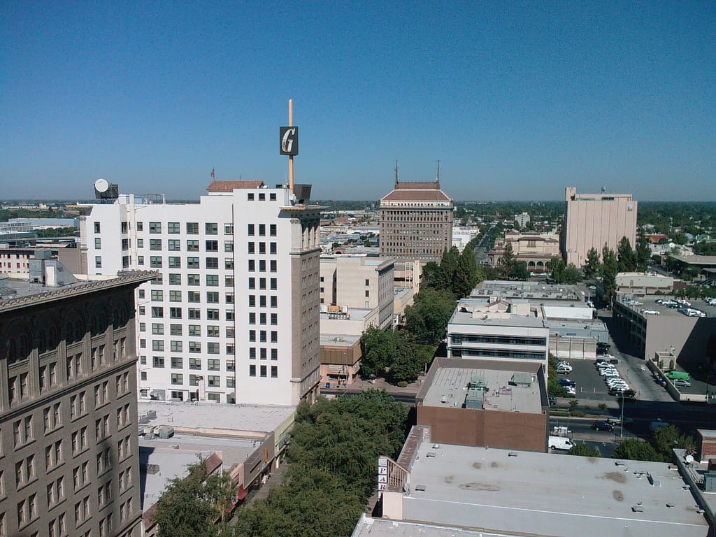 The Fresno skyline. Photo by Rich Johnstone, via Flickr creative commons.