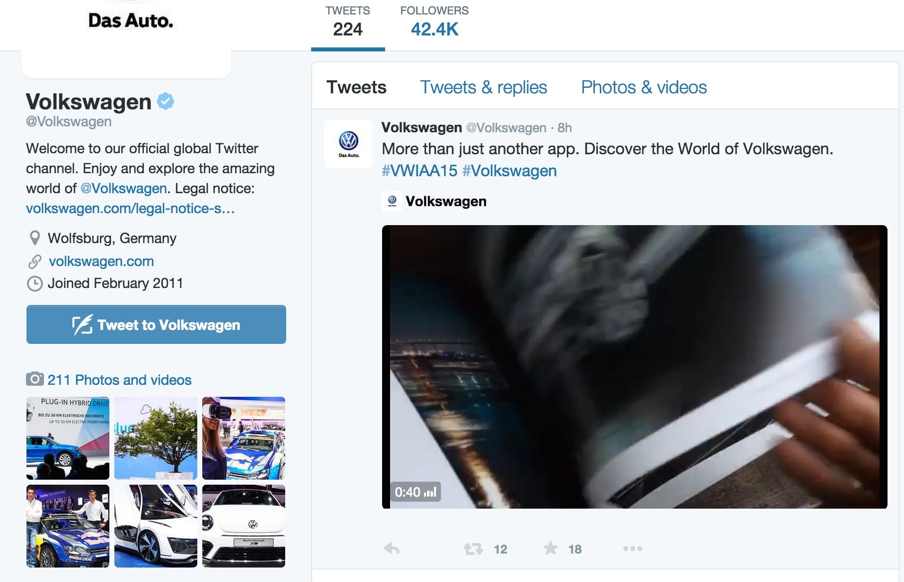 Looks like the VW Twitter account is taking the time-honored 'head in the sand' approach.