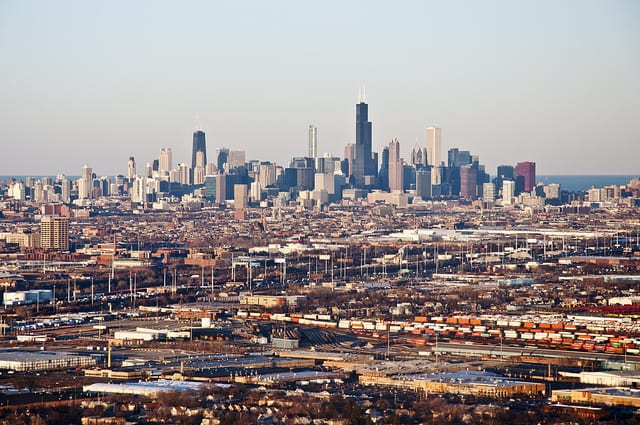 Chicago is pushing for more density near transit stops that are outside of downtown. Photo by vxla, via Flickr creative commons.