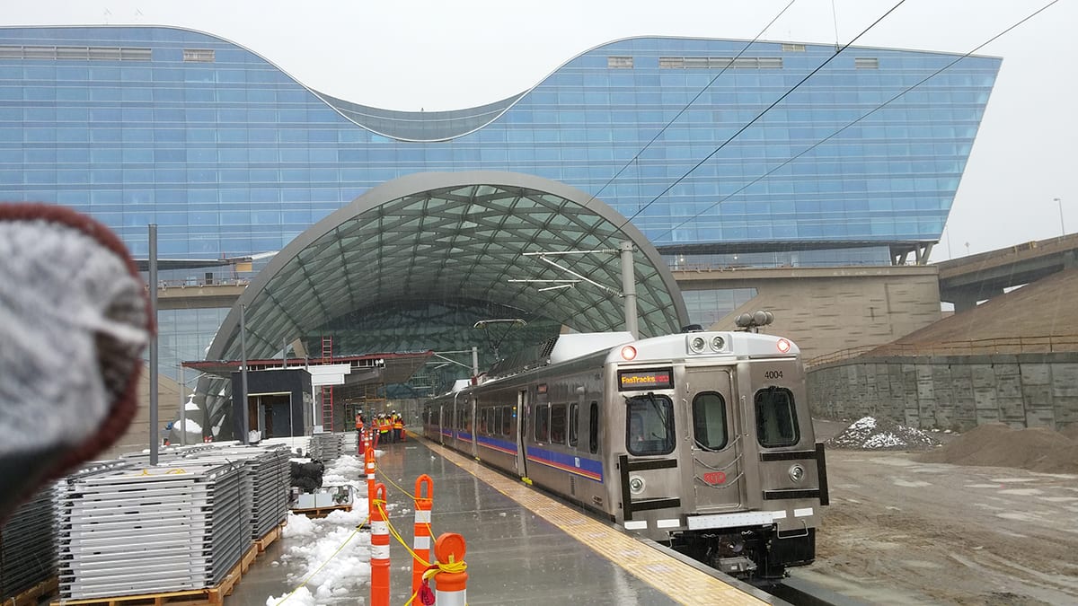 A test train at Denver International Airport earlier this year. Photo: RTD.