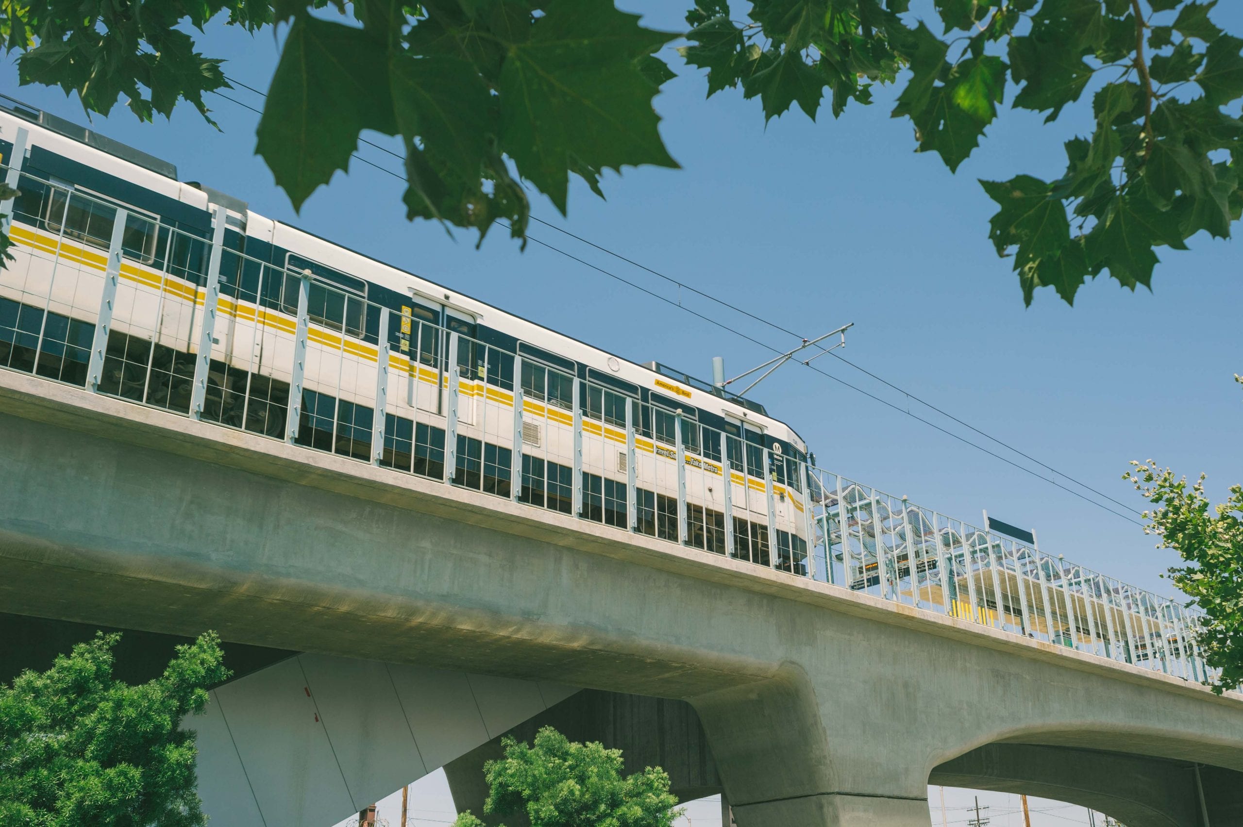 An eastbound Expo Line train at La Brea Station. Photo by Steve Hymon/Metro.