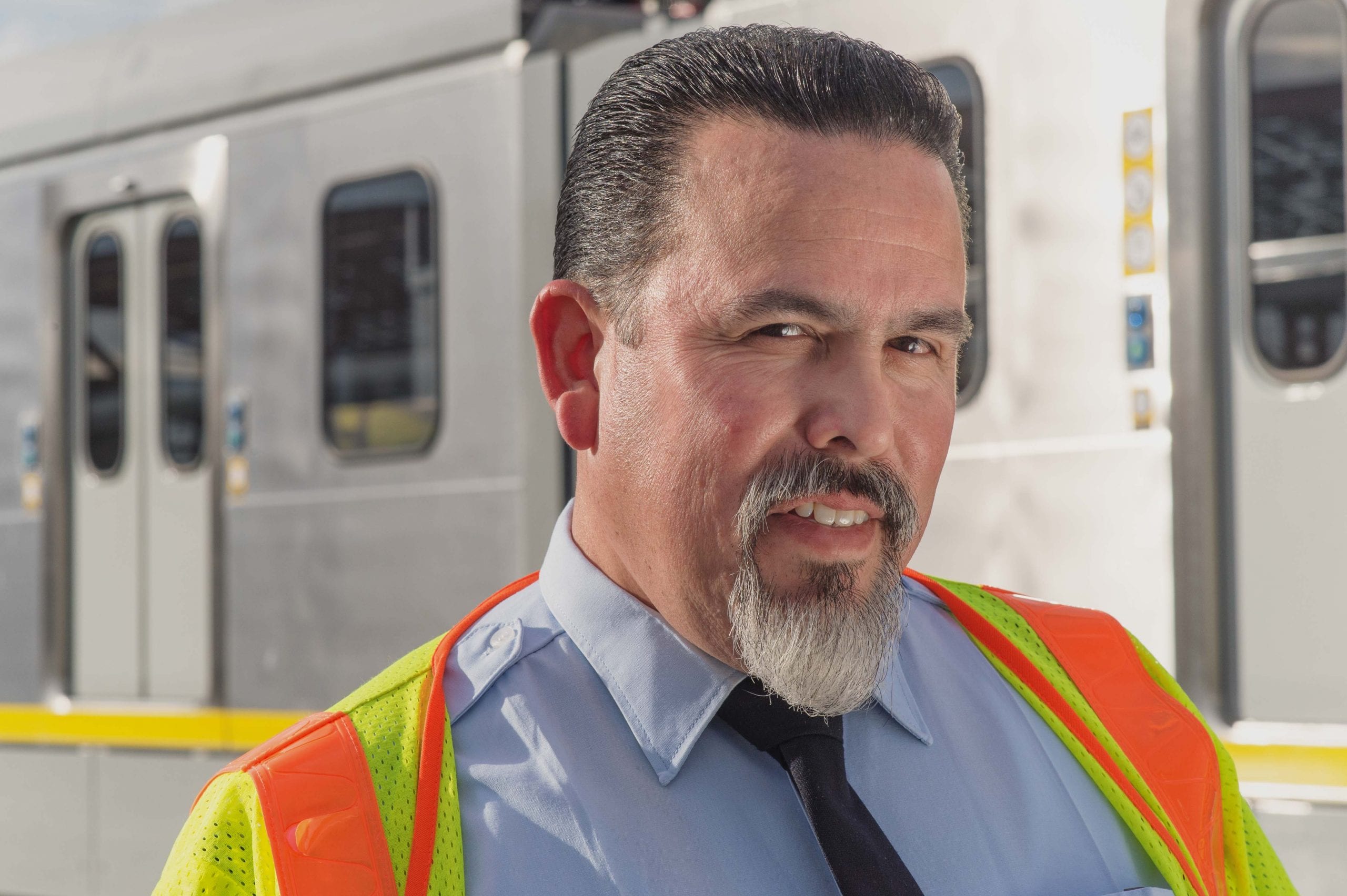 Metro Rail operator Mike Santillan, who took the photo featured on the new commemorative TAP card. Photo by Steve Hymon/Metro. 