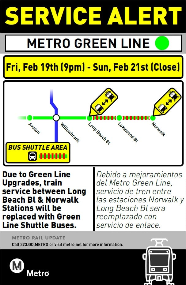 Green Line Bus Bridge Feb 19-21