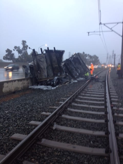 The scene of the accident early Sunday morning. Photo: Metro. 