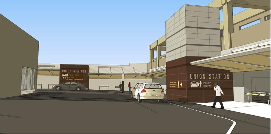 A rendering of future pick-up and drop-off area.
