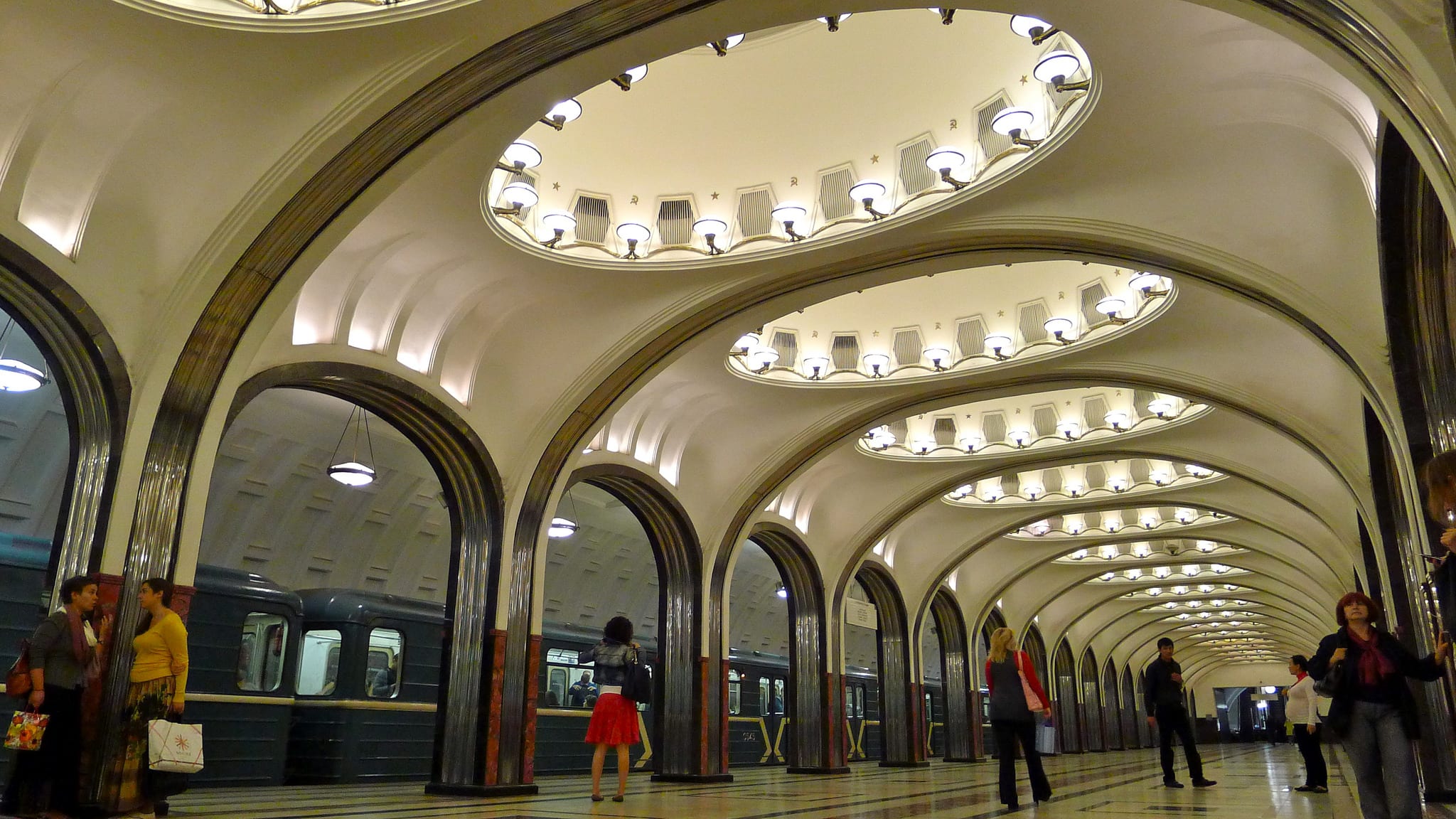 A station in the Moscow Metro. Photo by Martin Deutsch, via Flickr creative commons. 