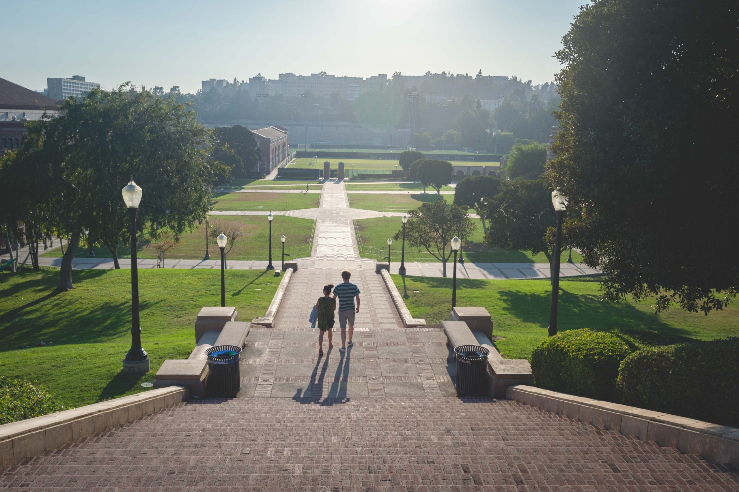 The Purple Line Extension will have a station at Wilshire and Westwood boulevards, an easy bus ride, bike or walk to the loveliest of all So Cal campuses. Photo by Steve Hymon.
