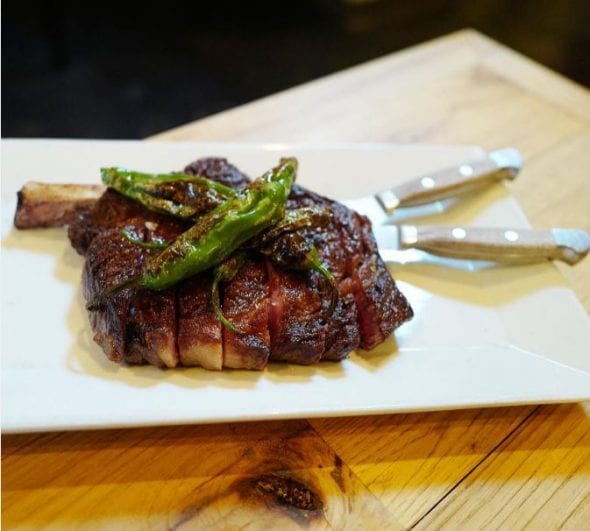 Bone-in rib eye steak from Racion instagram