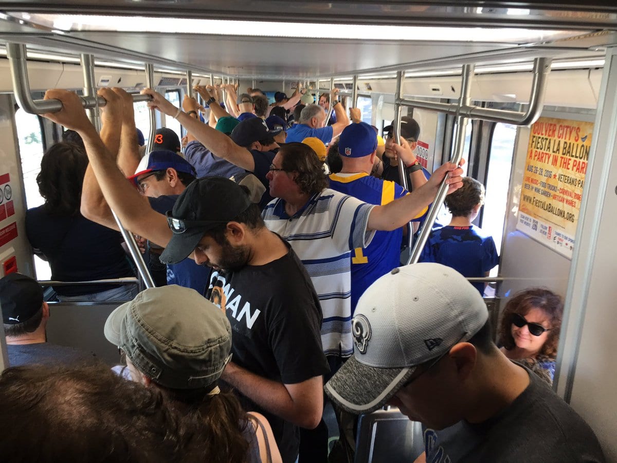 Fans headed to the game Sunday morning. 