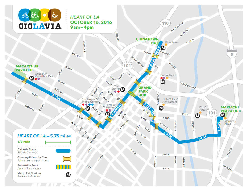 ciclavia 2016 map