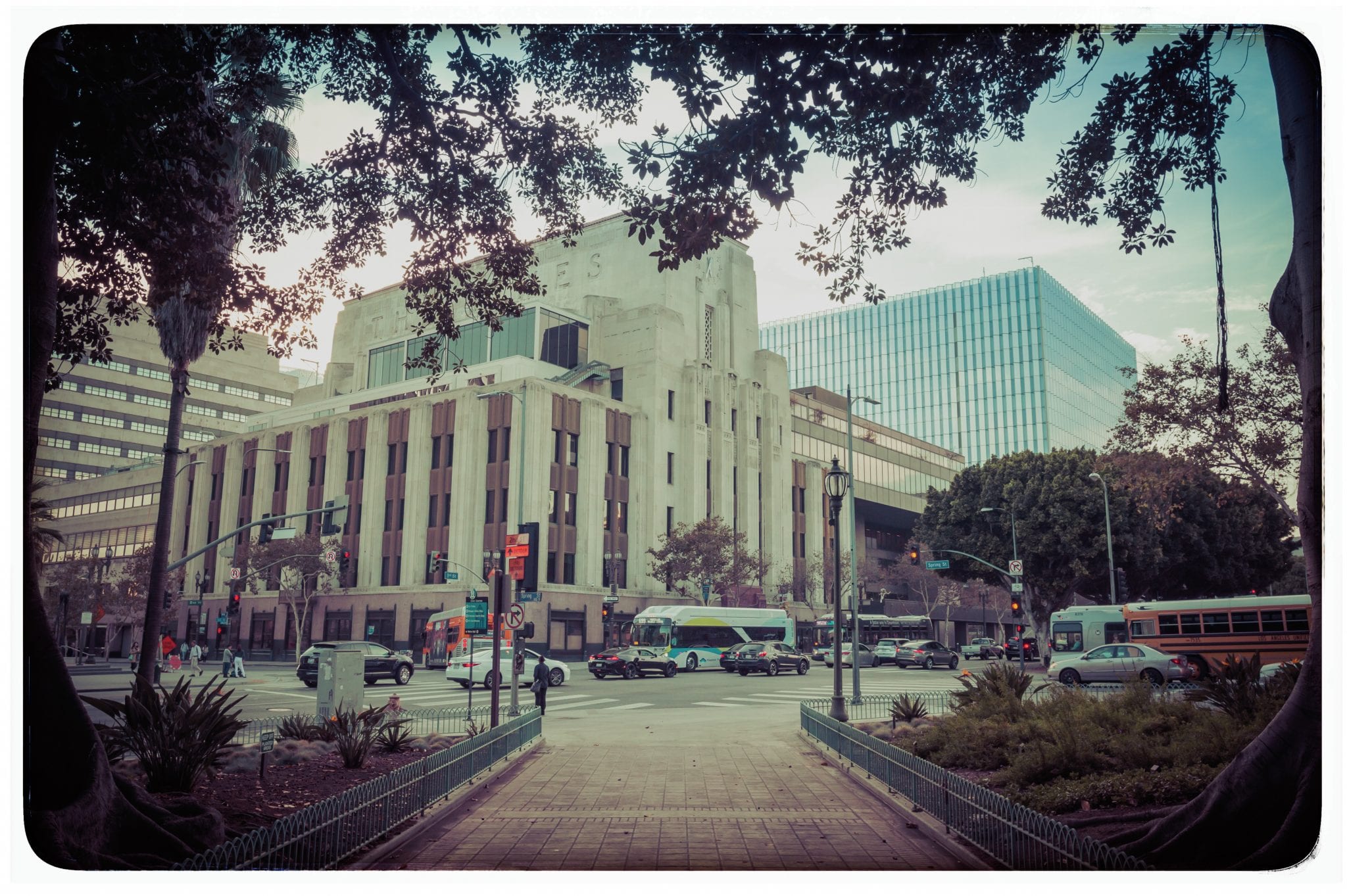 The LAT mothership as seen from the 1st and Spring intersection. Photo by Steve Hymon.