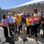 Los Angeles City Councilman Mitch Englander leads the ribbon-cutting at Chatsworth Station.