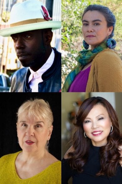 Teaching Poets A.K. Toney, Olga García Echeverría, Tanya Ko Hong, and Terry Wolverton who worked with students from Fairfax High School