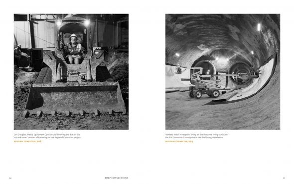 The cover and a spread from the exhibition catalog.