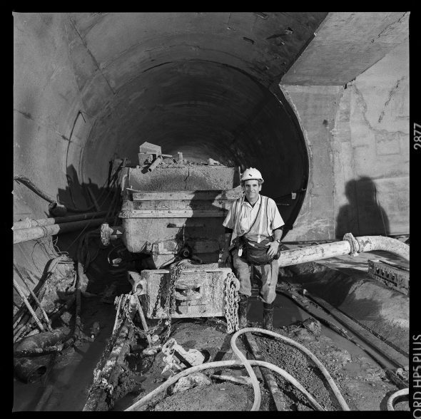 Ken Karagozian self-portrait under the Hollywood Hills during Metro B Line (Red) construction in 1995.