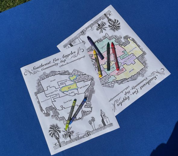 The SELA Community Map coloring pages created by David Martinez accompany the project and offer a fun keepsake.