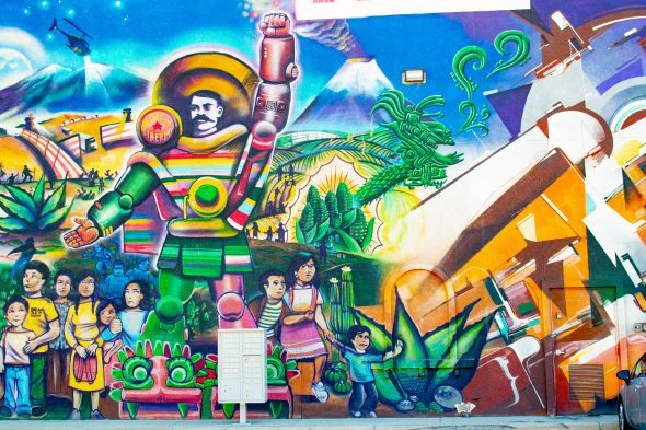 Mural near City of Bell Civic Center by a participant
