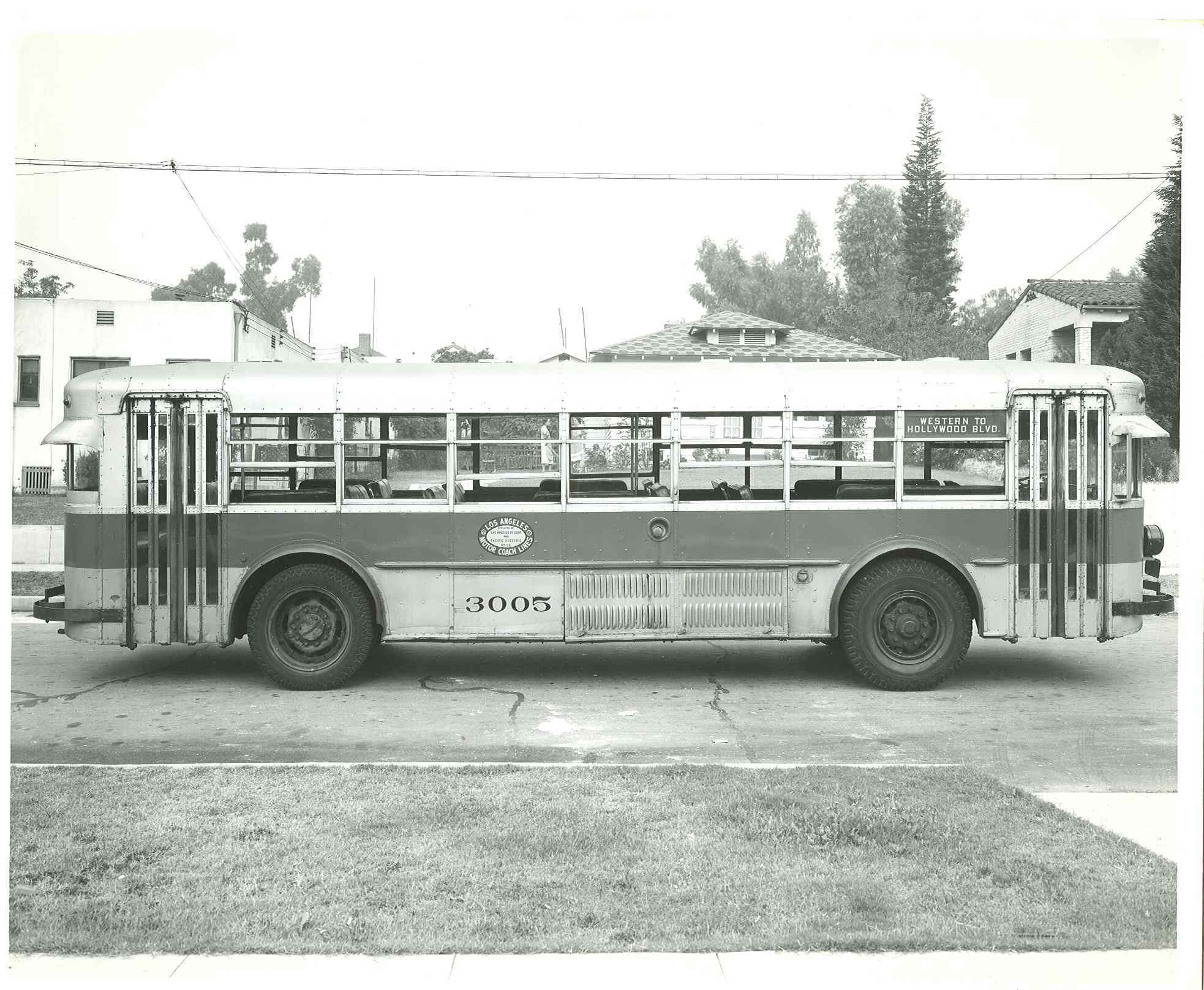 Los Angeles Motor Coach Line 84, LA's first bus line, began in 1923 to service Western Av. from Hollywood Blvd. to Slauson Av. - nearly the same route as Line 207 today. Western didn't have rail so Line 84 was an important link between rail lines.