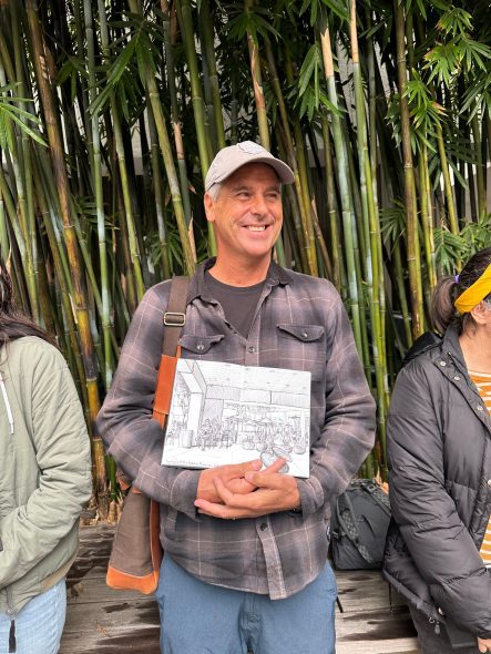 Metro Art commissioned artist, Sandow Birk, shares his sketch after observing the sights and scenes at the Hammer Museum.