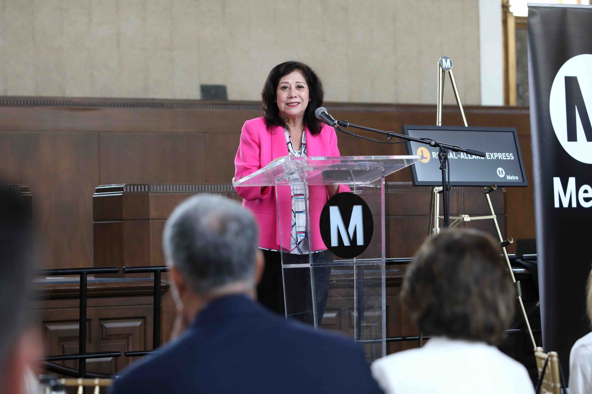 L.A. County Supervisor and Metro Board Member Hilda Solis speaks at the event.